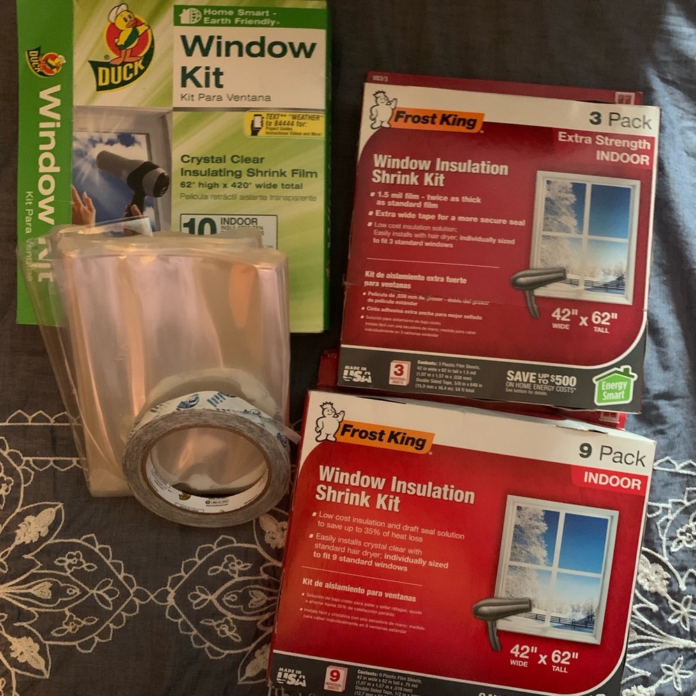 Window Insulation Shrink Kit - total 12 window and some extra from the open pack